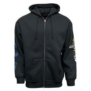 Raw7 Hoodie Skull Rose Hand Embroidered